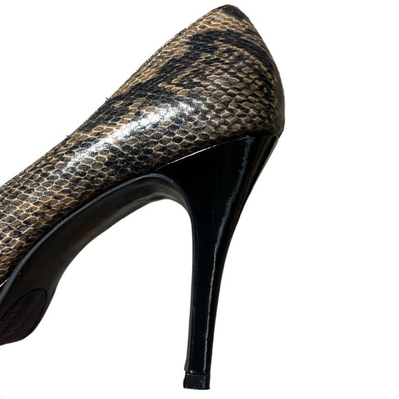 Rampage Womens Gracee Peep Toe 4" Platform Pump Heel Black Snakeprint Shoe - Picture 13 of 13